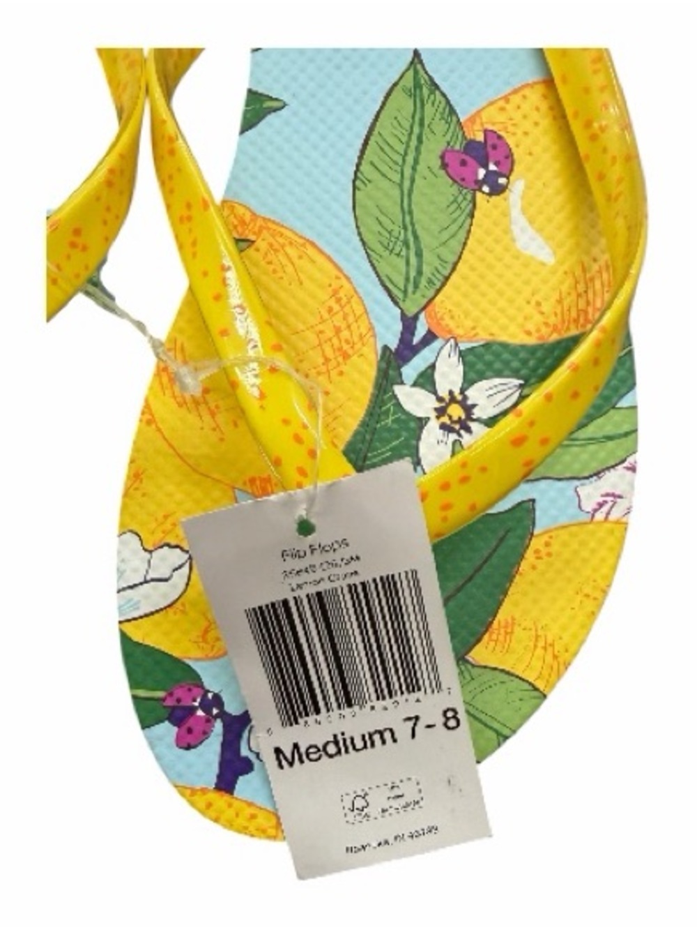 VERA BRADLEY LEMONS FLIP FLOPS Sz 7/8 - Picture 3 of 3